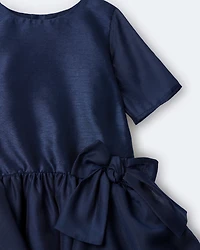 Toddler Girl Drop Waist Short-Sleeve Dress - Navy