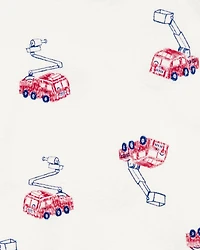 Baby 4-Piece Fire Truck Cotton Pyjamas