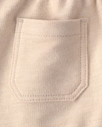 Baby Girl 2-Piece Floral Top & Short Set - Cream/Tan