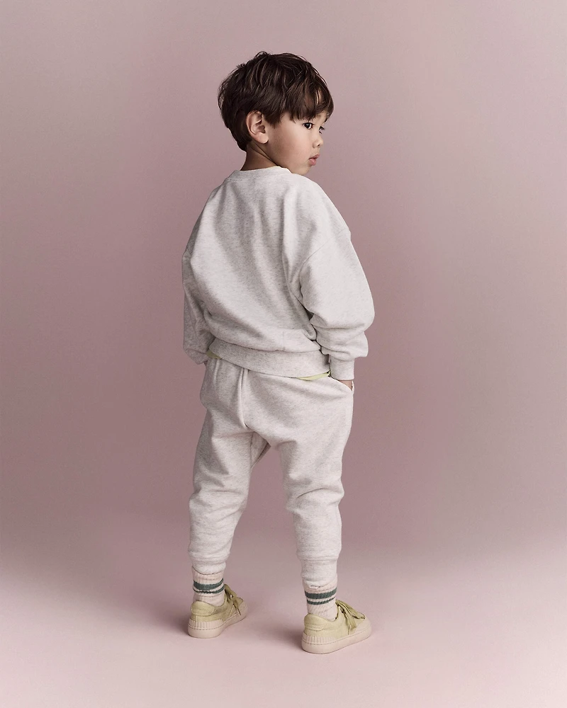 Toddler 'I'm On Time' Dolman-Sleeve Sweatshirt - Heather Grey