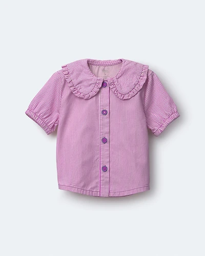 Toddler Girl Peter Pan Collar Top Stripes