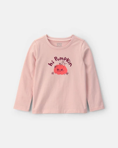 Toddler Girl "Hi Pumpkin" Long-Sleeve Graphic Tee - Pink