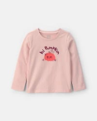 Toddler Girl "Hi Pumpkin" Long-Sleeve Graphic Tee - Pink