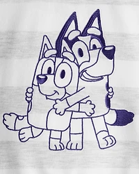 Baby Bluey Striped French Terry Pullover - Grey