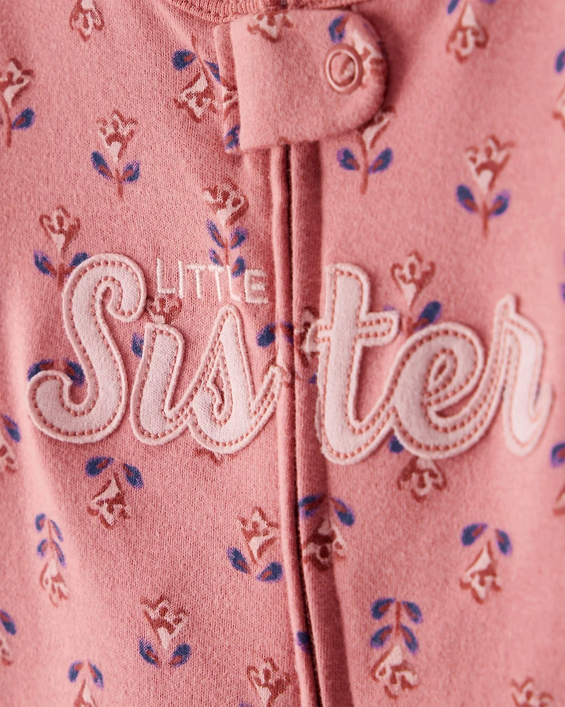 Baby Little Sister 2-Way Zip Cotton Sleeper