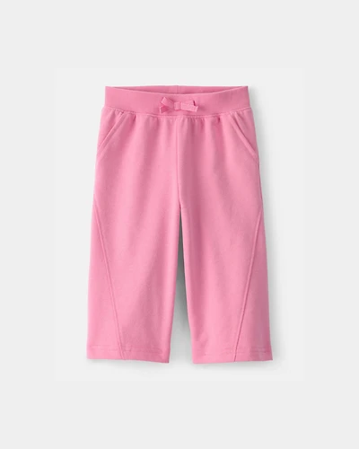 Baby Girl French Terry Wide-Leg Active Pants - Pink