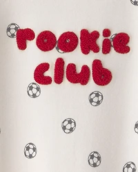 Baby 'Rookie Club' French Terry Jumpsuit - Cream