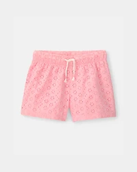 Girls Eyelet Shorts - Pink