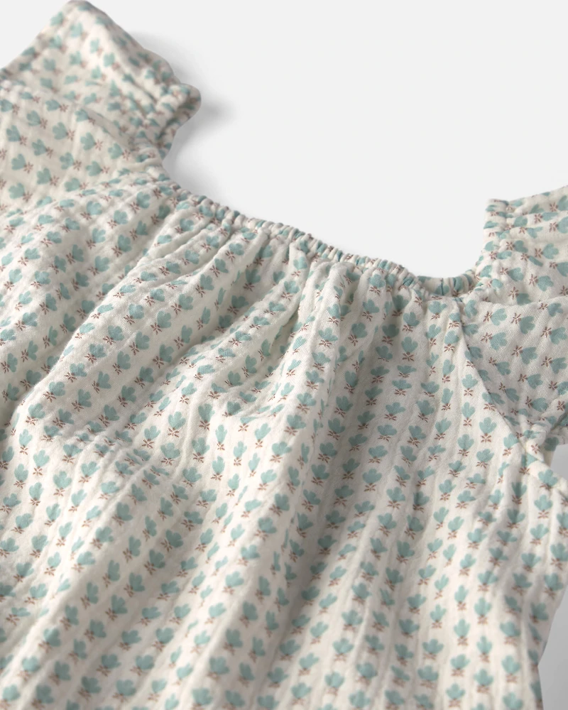 Toddler Girl 2-Piece Organic Cotton Gauze Floral