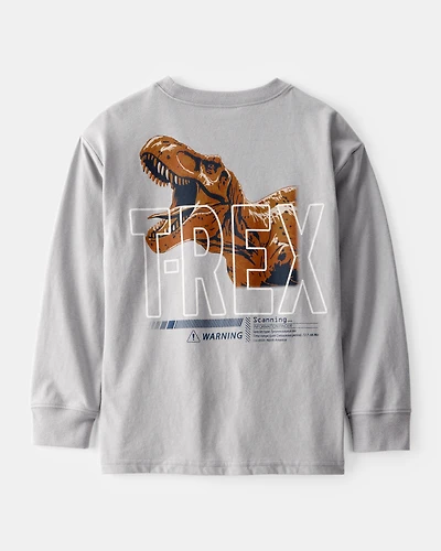 Boys Long-Sleeve T-Rex Tee - Grey
