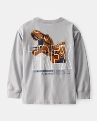 Boys Long-Sleeve T-Rex Tee - Grey