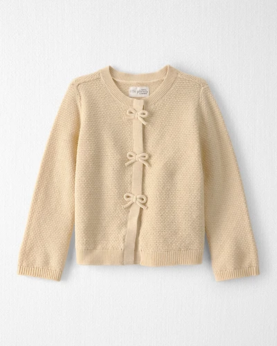 Toddler Girl Organic Cotton Sweater Knit Cardigan
