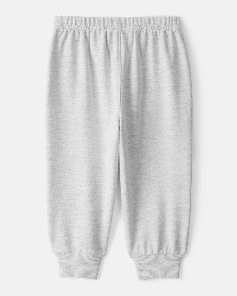 Baby Neutral Bluey French Terry Drawstring Joggers - Grey