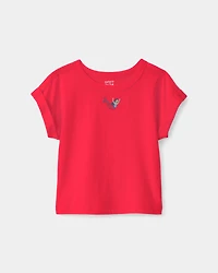 Toddler Girl Mermaid Top - Red
