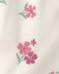Baby Girl Floral Fleece Loose Fit Wearable Blanket - Cream