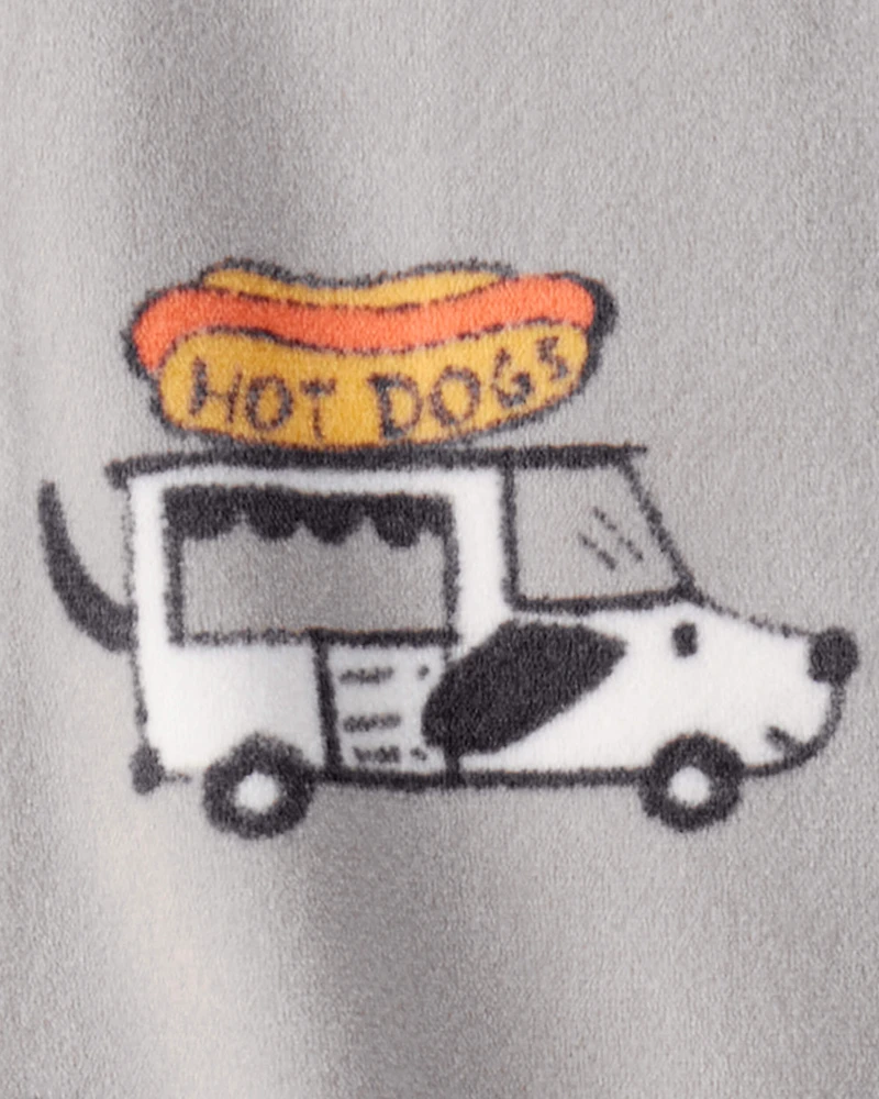 Toddler Boy Food Truck DreamPlush Snug Fit Long-Sleeve 2-Way Zip 1-Piece Pyjamas