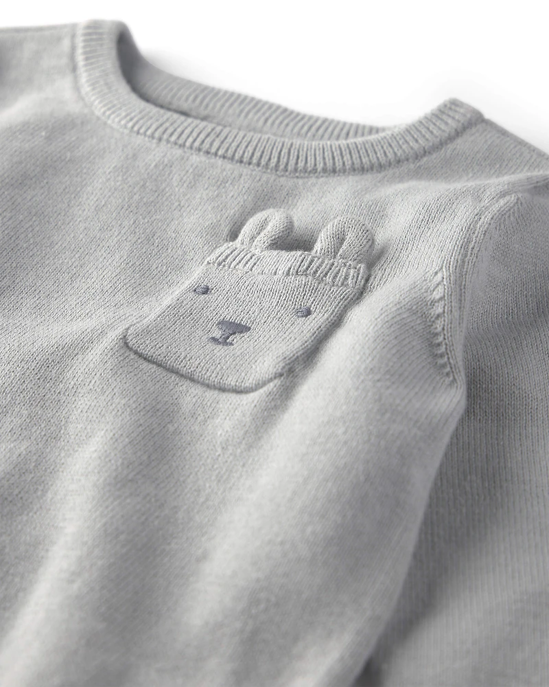 Baby 2-Piece Organic Cotton Sweater Knit Top & Pant Set