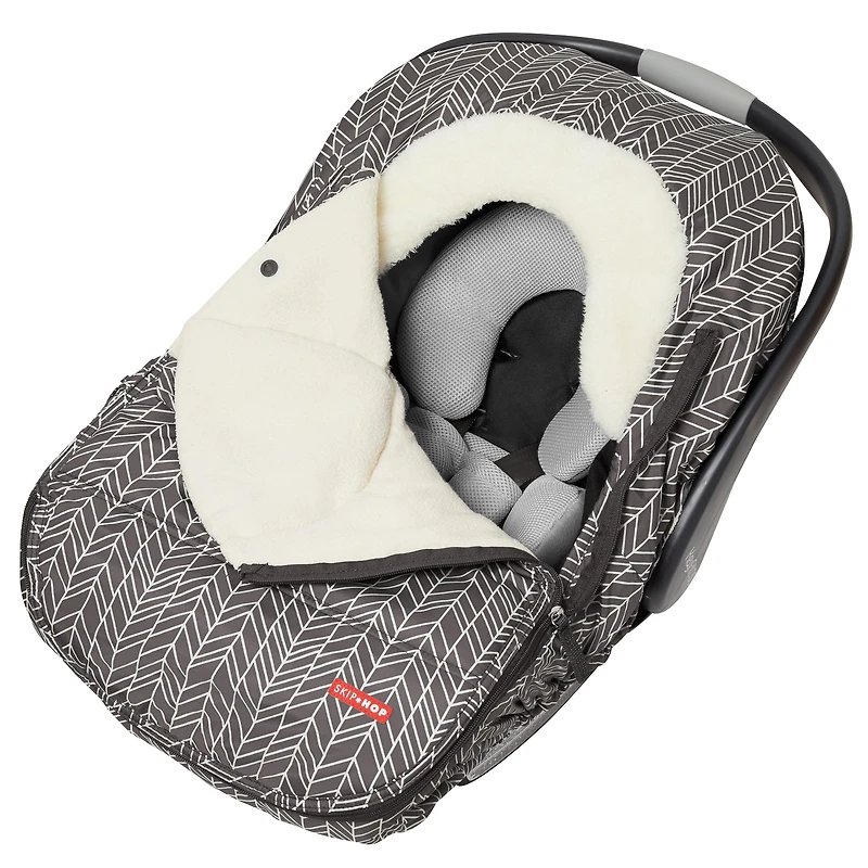 Boys STROLL & GO Car Seat Cover - Grey Feather