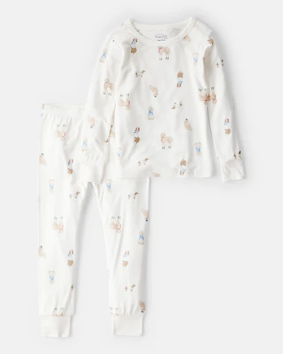 Toddler Dog Loose Fit 2-Piece Pyjamas - White