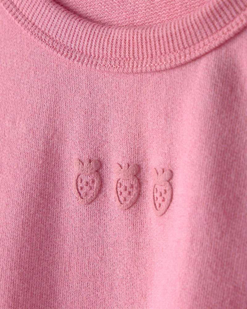 Toddler Girl Strawberry French Terry Pullover Sweatshirt - Pink