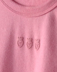Toddler Girl Strawberry French Terry Pullover Sweatshirt - Pink