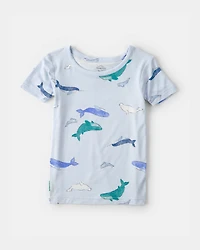 Toddler Boy Whale PurelySoft Short-Sleeve Snug Fit 2-Piece Pyjama Set - Blue