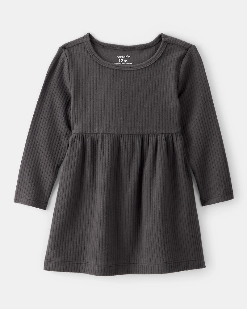 Baby Girl Long-Sleeve Dress - Black