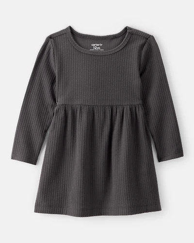Baby Girl Long-Sleeve Dress - Black
