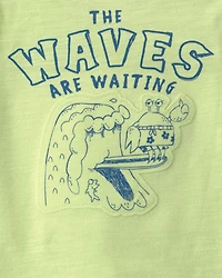 Baby Boy Surfing Crab Tank Top - Green