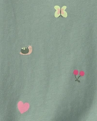 Toddler Girl All-Over Print Long-Sleeve Top – Green