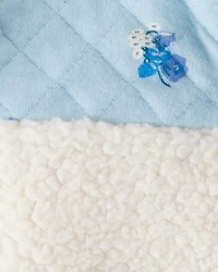 Baby Girl 3-Piece Floral Sherpa Long-Sleeve Bodysuit & Pant Set - Blue