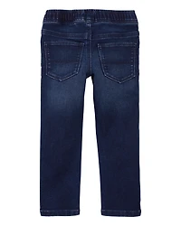 Toddler Knit-Like Denim Drawstring Jeans