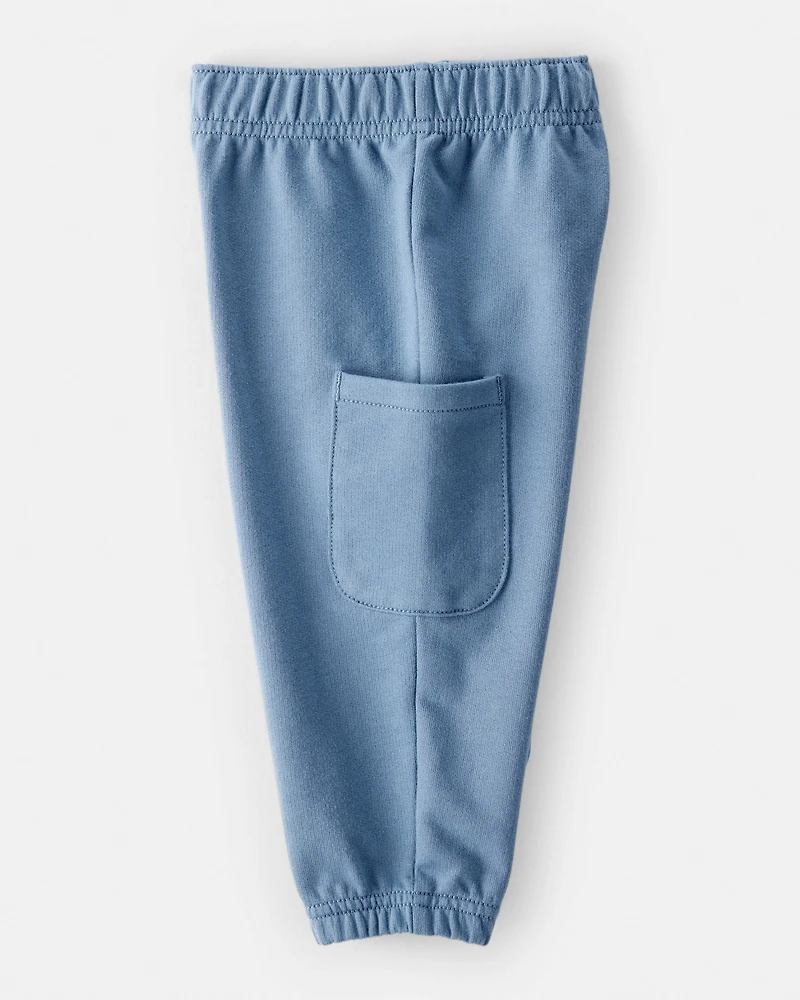 Baby Boy Striped French Terry Long-Sleeve Tee & Pant Set - Blue