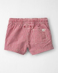 Baby Boy Recycled Swim Trunks Red Gingham