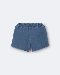 Toddler Girl Scalloped Short Denim