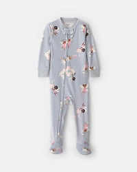 Baby Girl 1-Piece Fairies 2-Way Zip DreamPlush Snug Fit Footed Pyjama - Blue