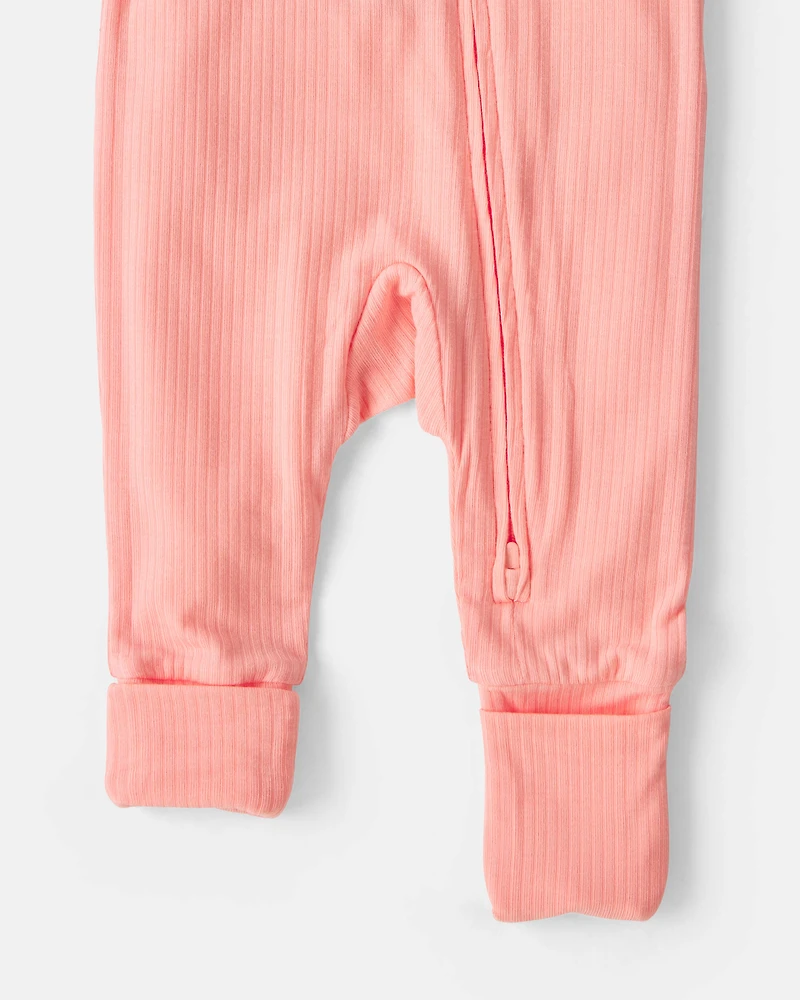 Baby Girl PurelySoft™ Snug Fit Sleeper  - Coral