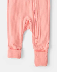 Baby Girl PurelySoft™ Snug Fit Sleeper  - Coral