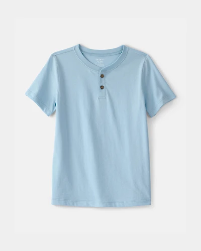 Boys Solid Henley T-Shirt - Blue