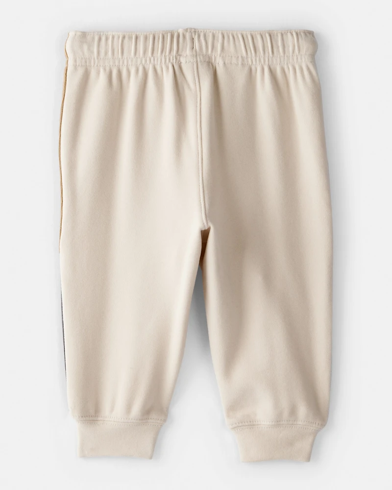 Baby Boy Colourblock Joggers - Tan/White