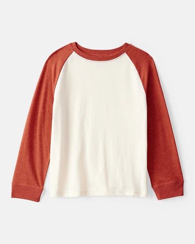 Boys Long-Sleeve Raglan Tee - Orange