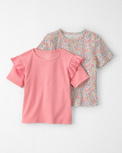 Toddler Girl 2-Pack Organic Cotton Ribbed Tees