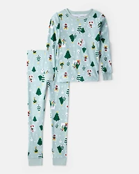 Kid Disney© Mickey Mouse 100% Cotton Long-Sleeve Snug Fit 2-Piece Pajamas - Blue