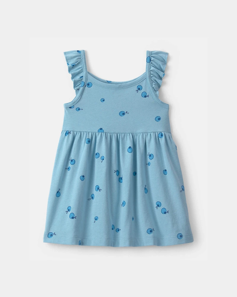 Baby Girl Blueberry Sleeveless Dress - Blue