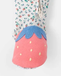 Toddler Girl Strawberry 100% Cotton Snug Fit 1-Piece Pyjama Set