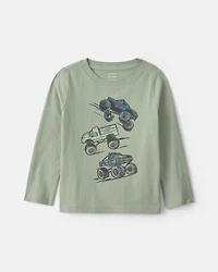 Toddler Boy Monster Truck Long-Sleeve Graphic Tee - Green
