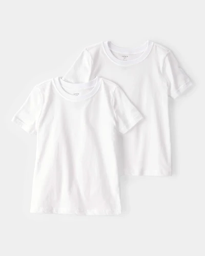 Boys 2-Pack Cotton Undershirts-White