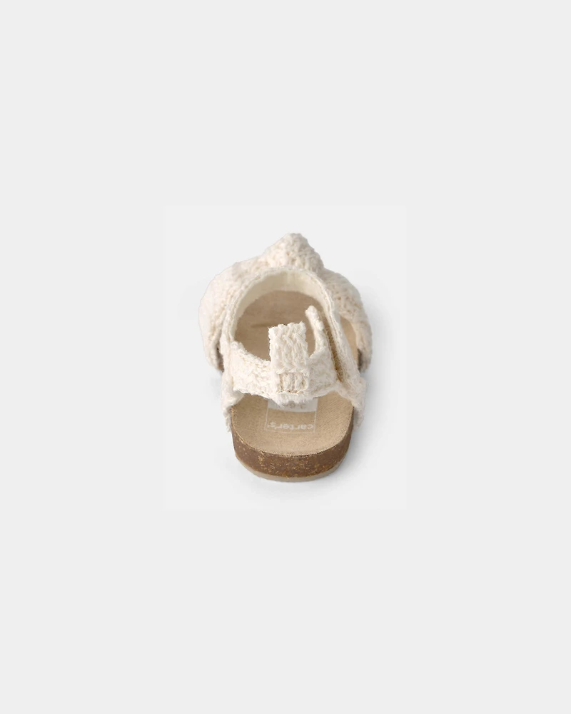 Baby Girl Knit Sandals - Cream