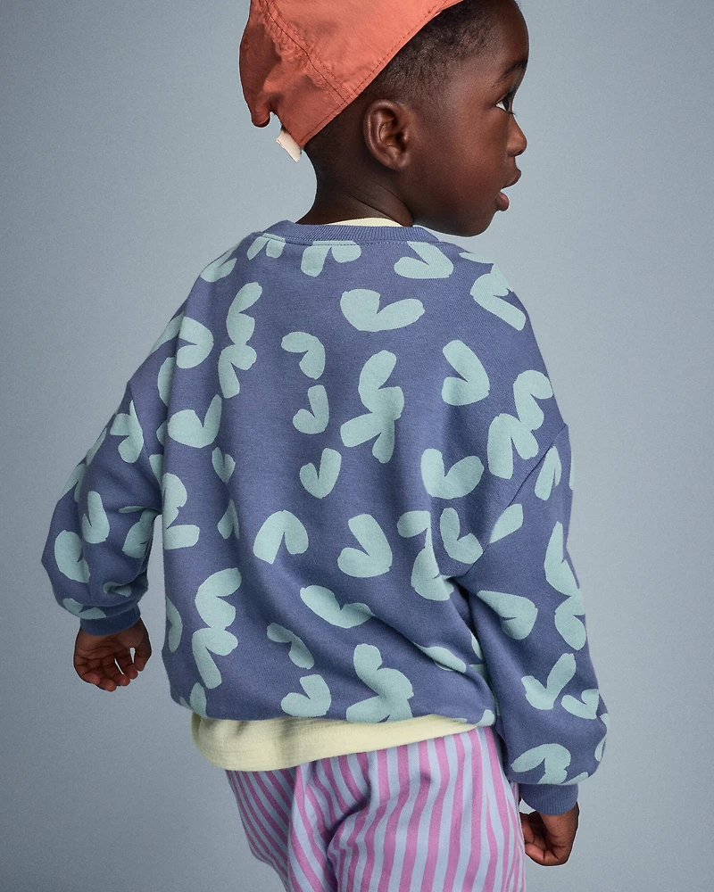 Toddler Otter Sweatshirt™ with Pockets Abstract Print - Slate Blue