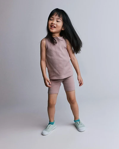 Toddler Girl Brooklyn Bike Shorts - Mauve